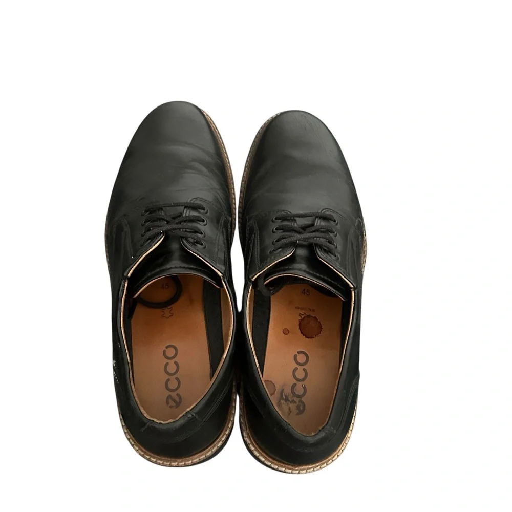 ECCO Men’s Leather Oxford 533254 Black Comfort Shoes Size 11